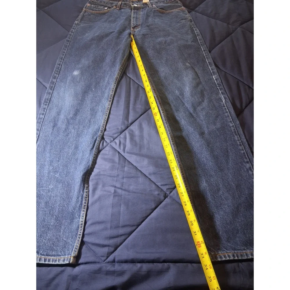 Levis 505 Mens 35x34 Vintage Regular Fit Straight Leg Blue Jeans Made in Canada